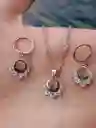 Aretes Cadena Y Dije En Plata 925; Con Bolsa De Regalo; Juego (jdp229)