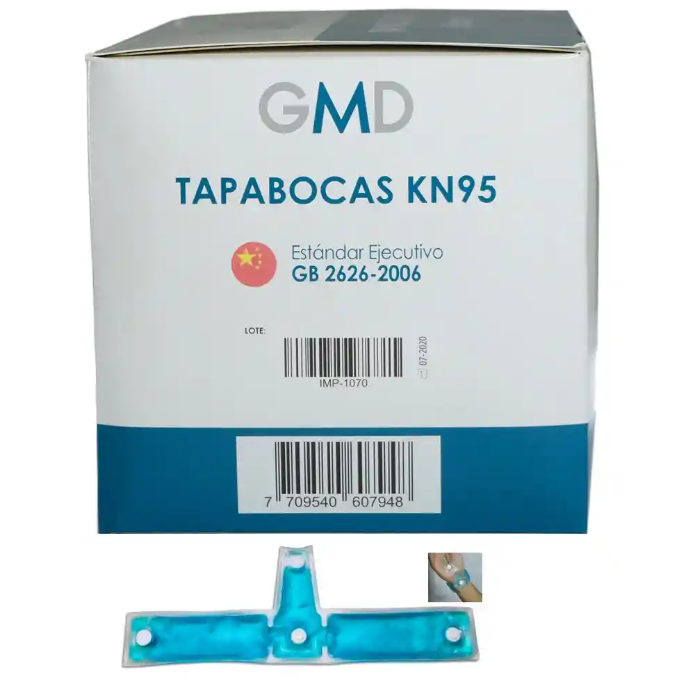 Tapabocas N95 Caja X 10 (5 Capas) + Manilla Antibacterial