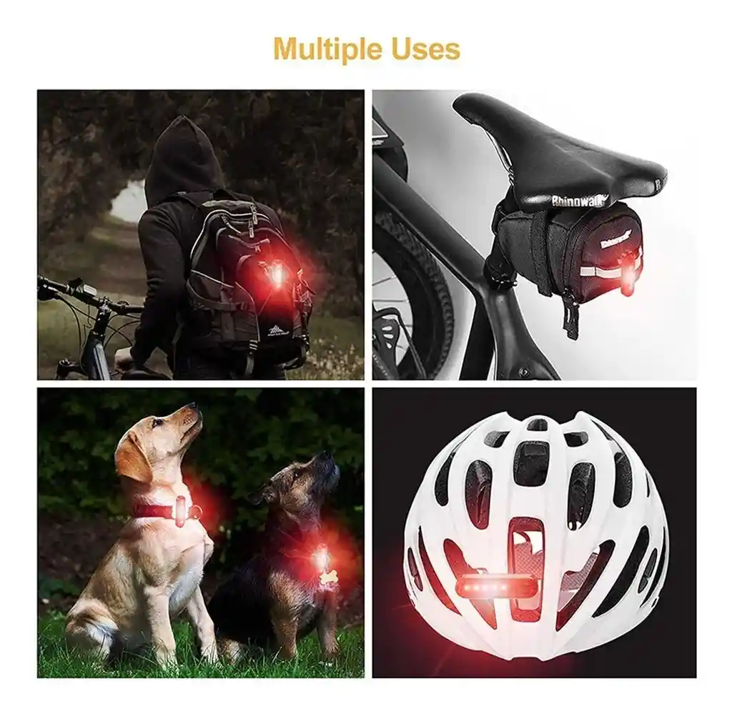 Luz Led De Seguridad Trasera Para Bicicleta Recargable Usb