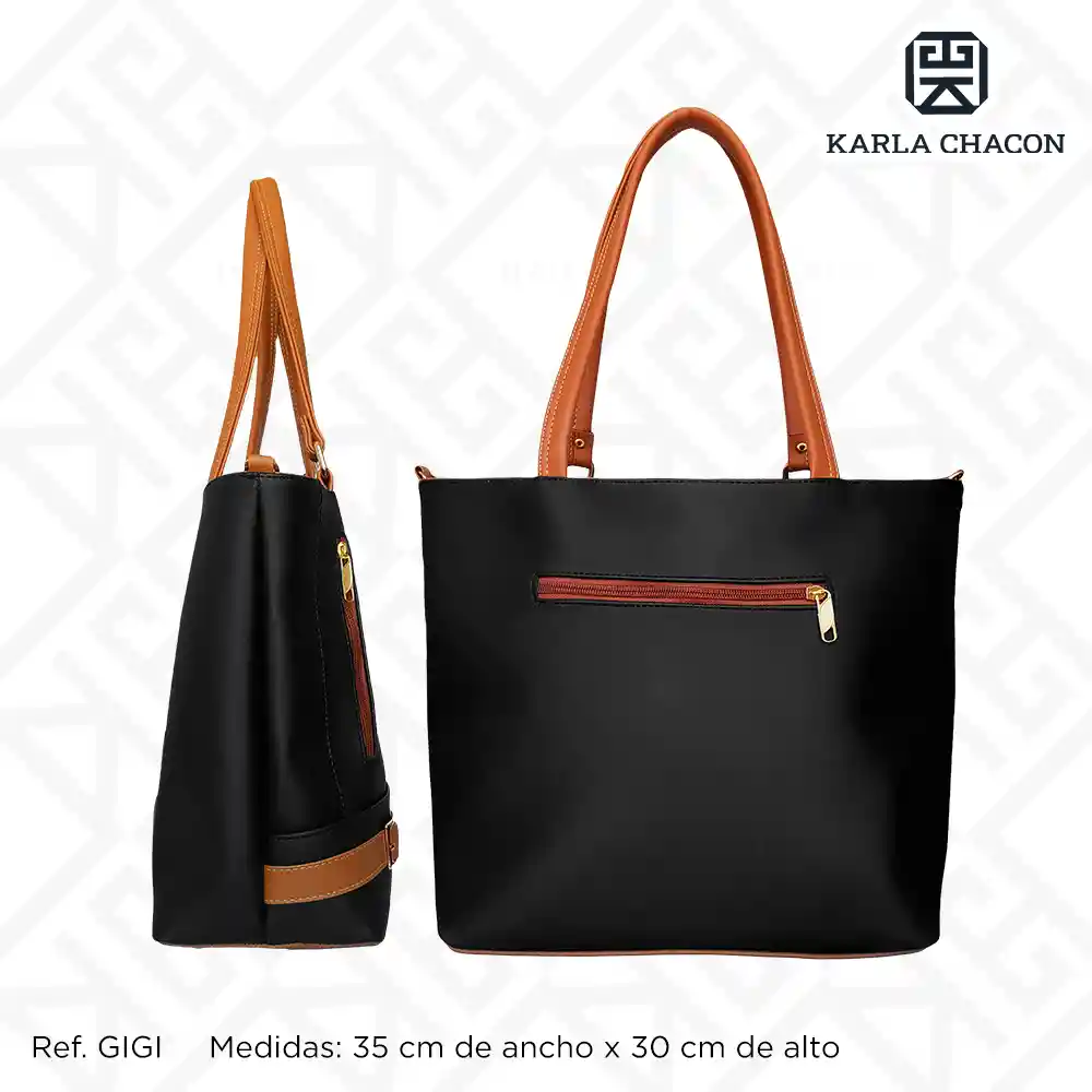 Bolso Cartera Dama Mujer Karla Chacon Ref Gigi Negro