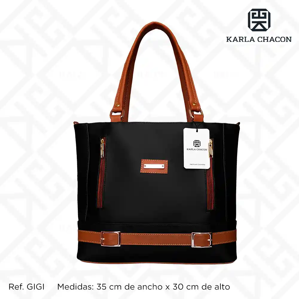 Bolso Cartera Dama Mujer Karla Chacon Ref Gigi Negro