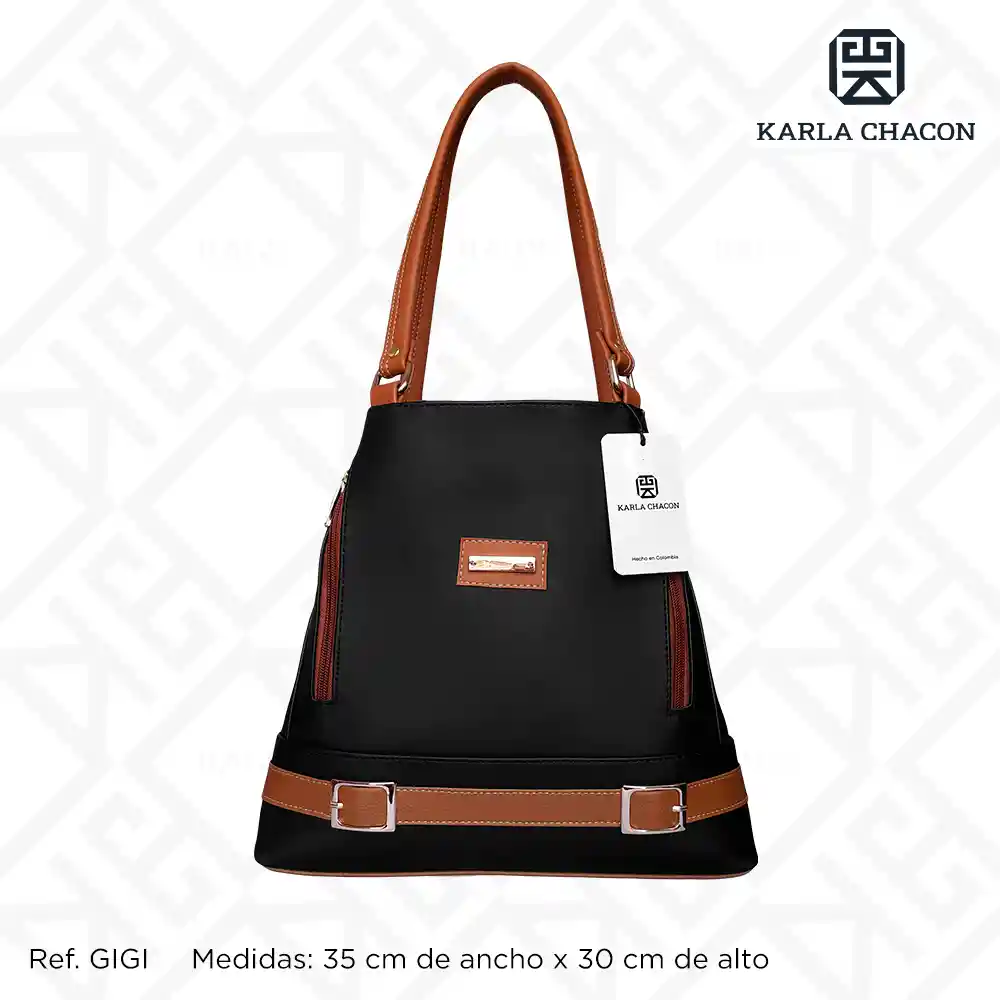 Bolso Cartera Dama Mujer Karla Chacon Ref Gigi Negro