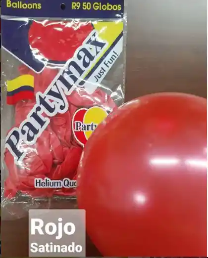 Globo Latex Redondo Rojo Satinado R9 X 50 Und