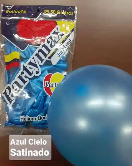 Globo Latex Redondo Azul Cielo Satinado R9 X 50 Und