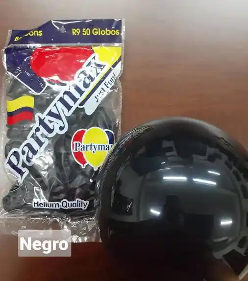 Globo Latex Redondo Negro Fashion R9 X 50 Und