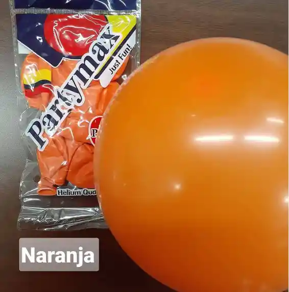 Globo Latex Redondo Naranja Fashion R9 X 50 Und