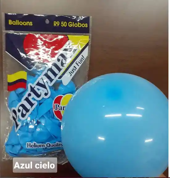 Globo Latex Redondo Azul Cielo Fashion R9 X 50 Und