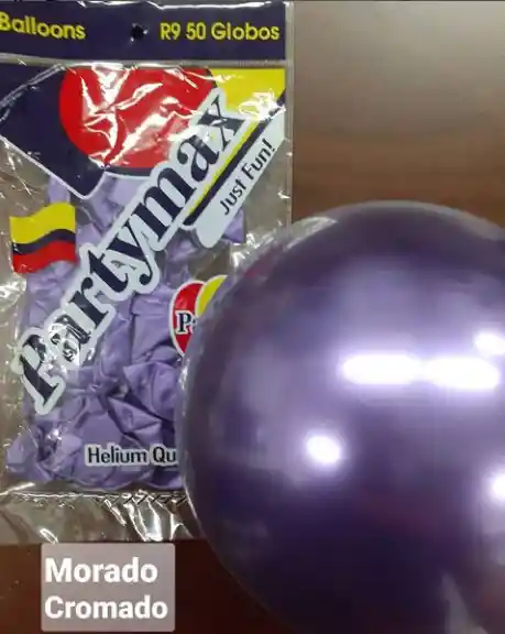 Globo Latex Redondo Morado Cromado - Reflex R9 X 50 Und