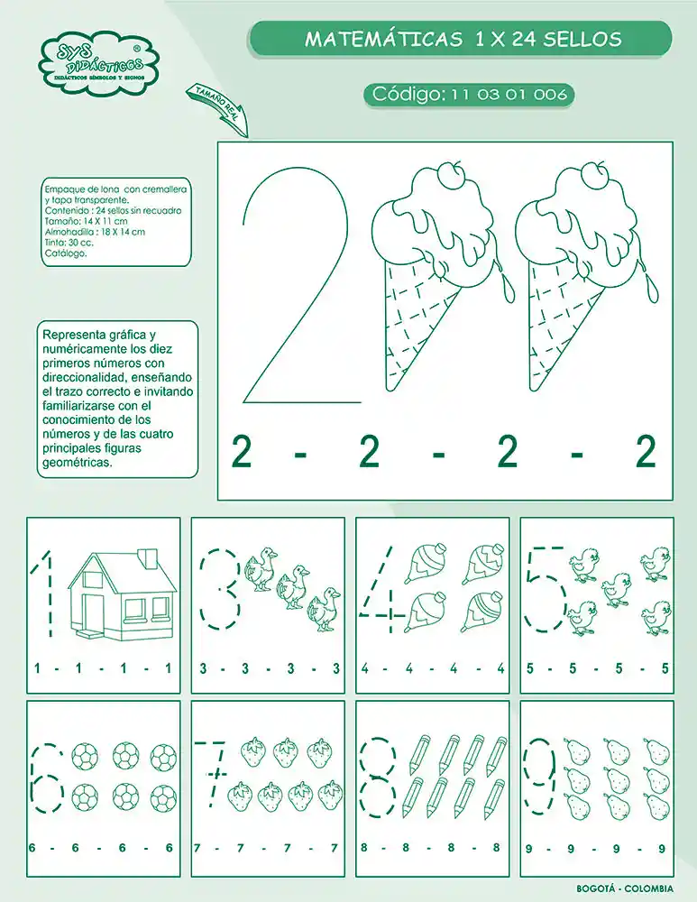 Matemáticas 1 X 24 Sellos