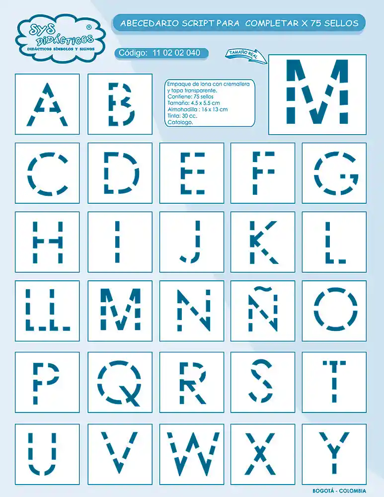 Abecedario Script Para Completar X 75 Sellos