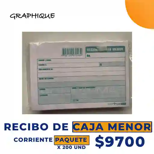 Recibo De Caja Menor Corriente Paquete X 200 Und