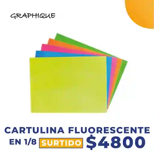 Cartulina Fluorescente En 1/8 Surtido