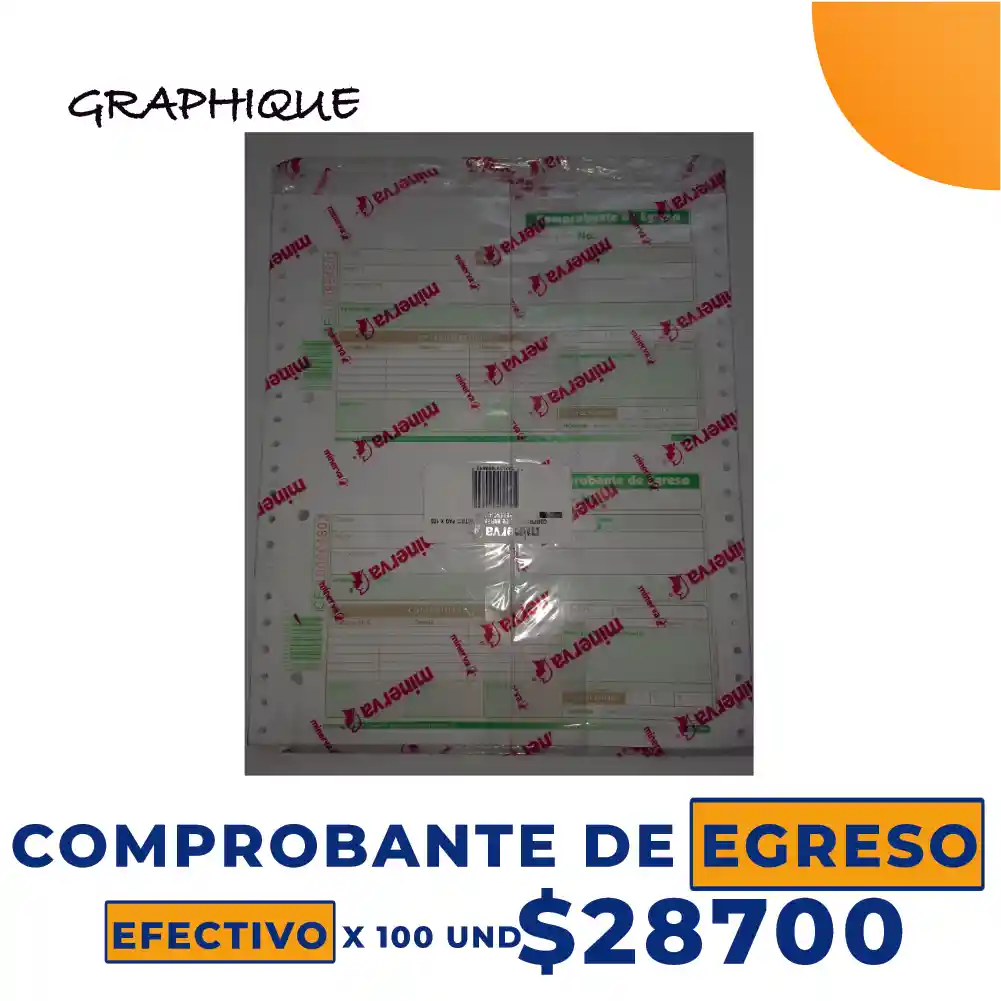 Comprobante De Egreso Efectivo X100 Und