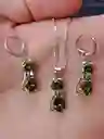 Aretes Cadena Y Dije En Plata 925; Con Bolsa De Regalo; Juego (jdp237)