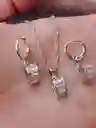 Aretes Cadena Y Dije En Plata 925; Con Bolsa De Regalo; Juego (jdp239)