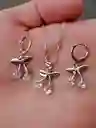 Aretes Cadena Y Dije En Plata 925; Con Bolsa De Regalo; Juego (jdp240)