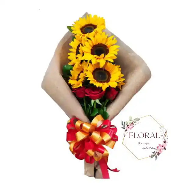 Bouquet De Rosas Y Girasoles Para Regalar