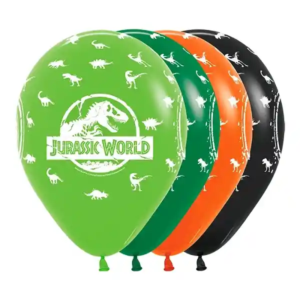 Disponible - Globos R12 Fashion Surtido Jurassic Word X 10 Sempertex