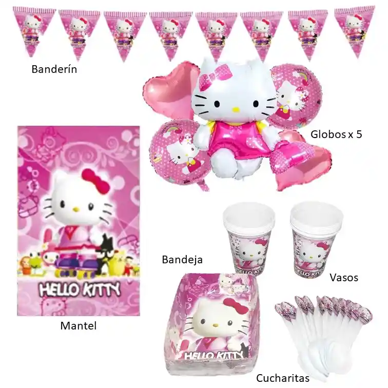 Kit Fiesta Piñata Infantil Hello Kitty * 12pax