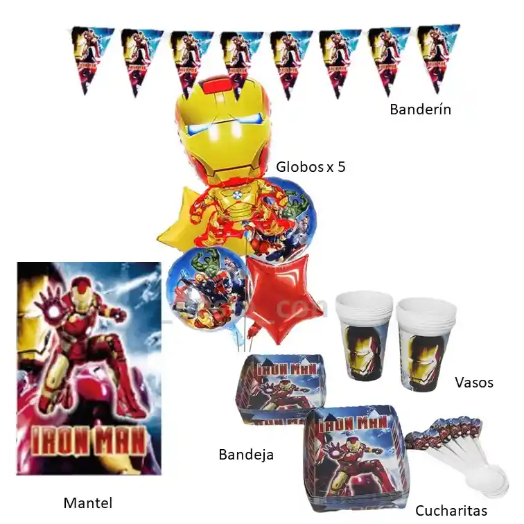 Kit Fiesta Piñata Infantil Iroman * 12pax