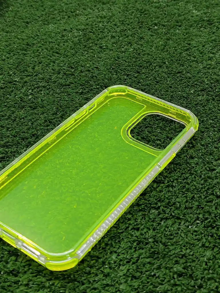 Iphone 13 Pro Forro Protector | Shscase 360 | Transparente / Verde Neon | Bordes Reforzados | Carcasa | Funda | Antigolpe | Excelente Proteccion | Apple