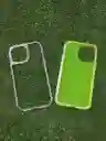 Iphone 13 Pro Forro Protector | Shscase 360 | Transparente / Verde Neon | Bordes Reforzados | Carcasa | Funda | Antigolpe | Excelente Proteccion | Apple