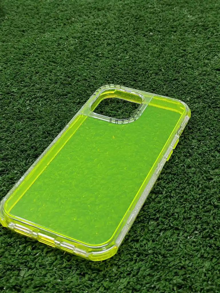 Iphone 13 Pro Forro Protector | Shscase 360 | Transparente / Verde Neon | Bordes Reforzados | Carcasa | Funda | Antigolpe | Excelente Proteccion | Apple