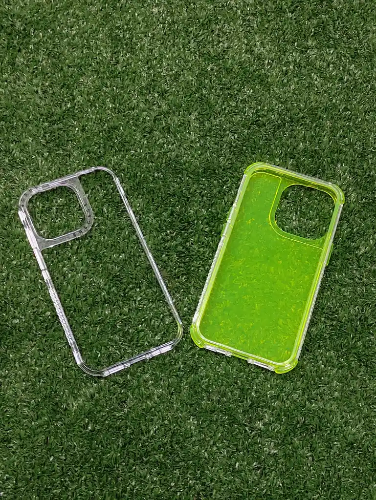 Iphone 13 Pro Max Forro Protector | Shscase 360 | Transparente / Verde Neon | Bordes Reforzados | Carcasa | Funda | Antigolpe | Excelente Proteccion | Apple