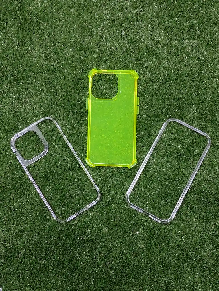 Iphone 13 Pro Max Forro Protector | Shscase 360 | Transparente / Verde Neon | Bordes Reforzados | Carcasa | Funda | Antigolpe | Excelente Proteccion | Apple