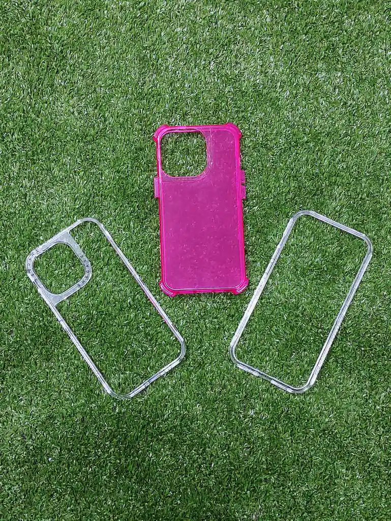 Iphone 13 Pro Max Forro Protector | Shscase 360 | Transparente / Fucsia | Bordes Reforzados | Carcasa | Funda | Antigolpe | Excelente Proteccion | Apple