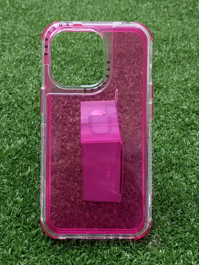 Iphone 13 Pro Max Forro Protector | Shscase 360 | Transparente / Fucsia | Bordes Reforzados | Carcasa | Funda | Antigolpe | Excelente Proteccion | Apple