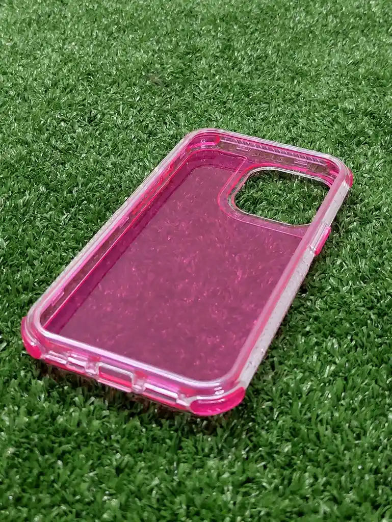 Iphone 13 Pro Max Forro Protector | Shscase 360 | Transparente / Fucsia | Bordes Reforzados | Carcasa | Funda | Antigolpe | Excelente Proteccion | Apple