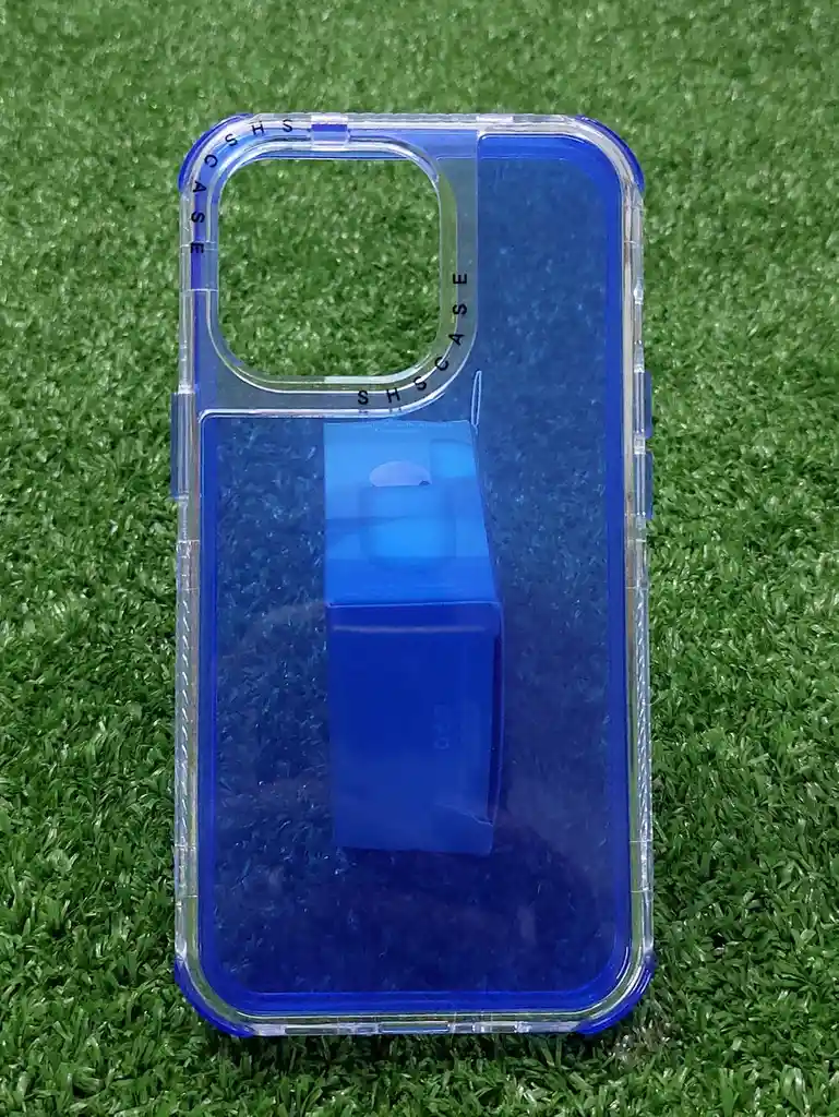 Iphone 12 Pro Max Forro Protector | Shscase 360 | Transparente / Azul | Bordes Reforzados | Carcasa | Funda | Antigolpe | Excelente Proteccion | Apple