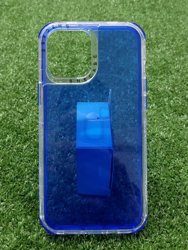 Iphone 12 | Forro Protector | Shscase 360 | Transparente / Azul | Bordes Reforzados | Carcasa | Funda | Antigolpe | Excelente Proteccion | Apple