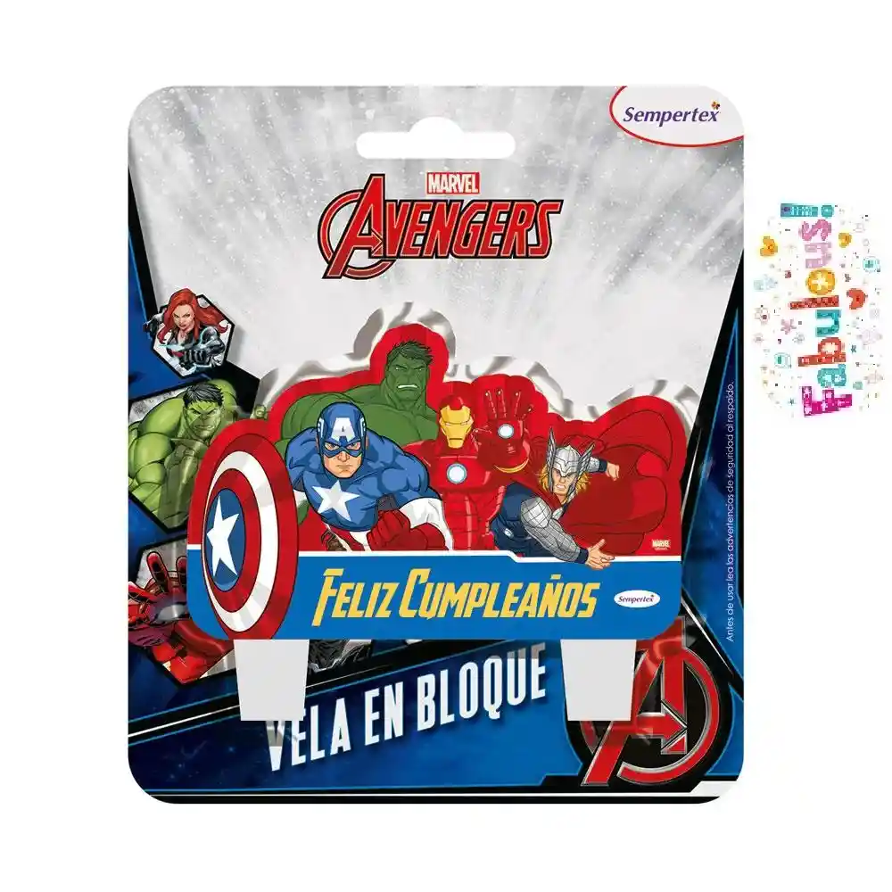 Vela Figura Avengers Feliz Cumpleaños 8 X 5 Cm Sempertex