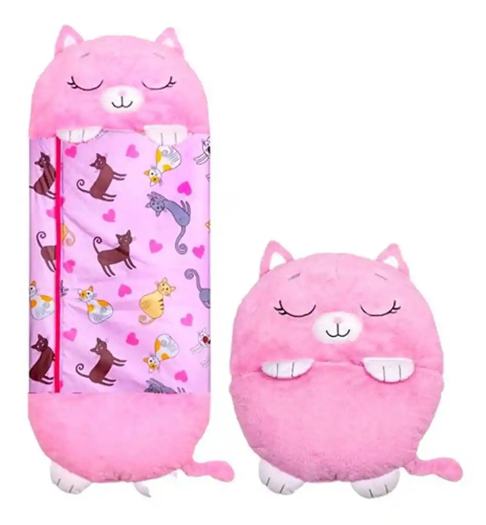 Sleeping Para Niños Bolsa Para Dormir Y Almohada Gatita