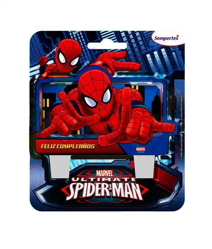 Disponible Vela Figura Spiderman Feliz Cumpleaños 8 X 5 Cm Sempertex