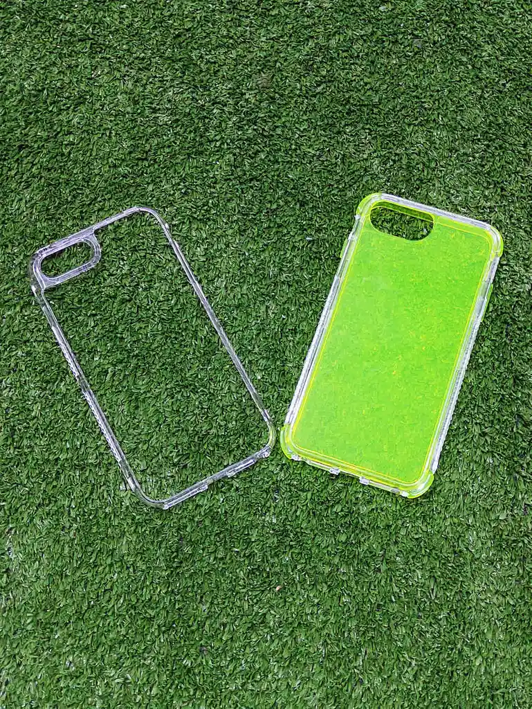 Iphone 7 Plus Forro Protector | Shscase 360 | Transparente / Verde Neon | Bordes Reforzados | Carcasa | Funda | Antigolpe | Excelente Proteccion | Apple