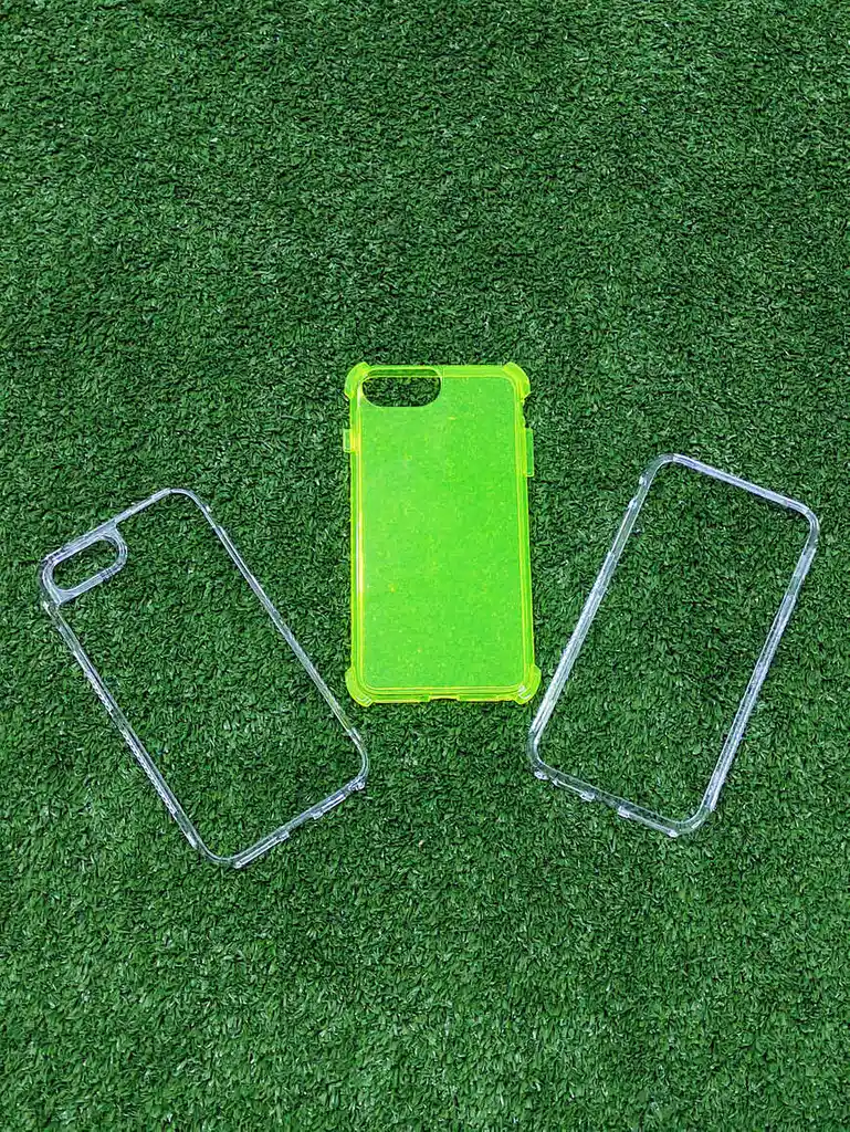 Iphone 7 Plus Forro Protector | Shscase 360 | Transparente / Verde Neon | Bordes Reforzados | Carcasa | Funda | Antigolpe | Excelente Proteccion | Apple