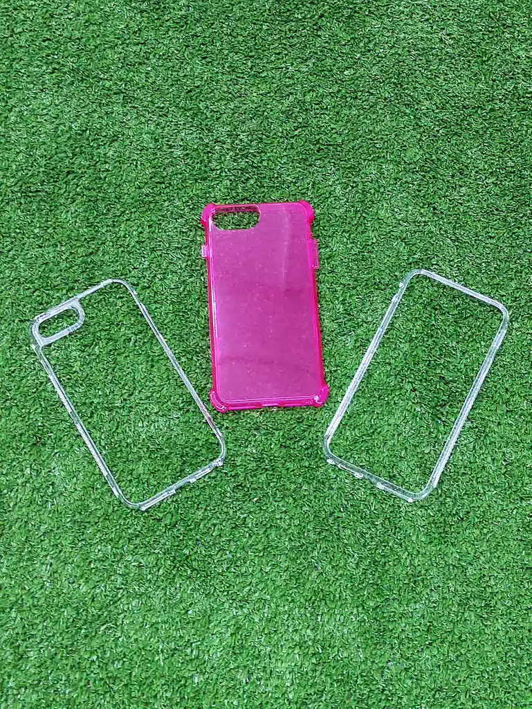 Iphone 7 Plus Forro Protector | Shscase 360 | Transparente / Fucsia | Bordes Reforzados | Carcasa | Funda | Antigolpe | Excelente Proteccion | Apple