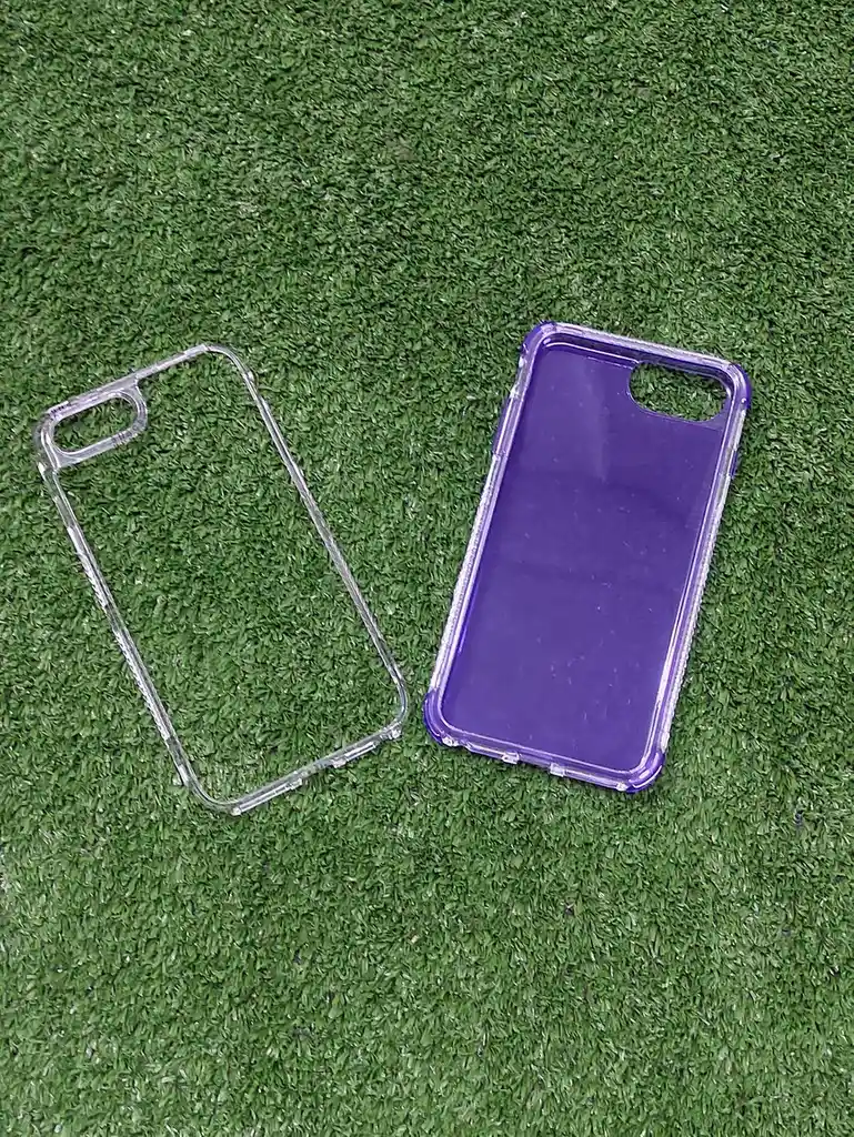 Iphone 8 Plus Forro Protector | Shscase 360 | Transparente / Morado| Bordes Reforzados | Carcasa | Funda | Antigolpe | Excelente Proteccion | Apple