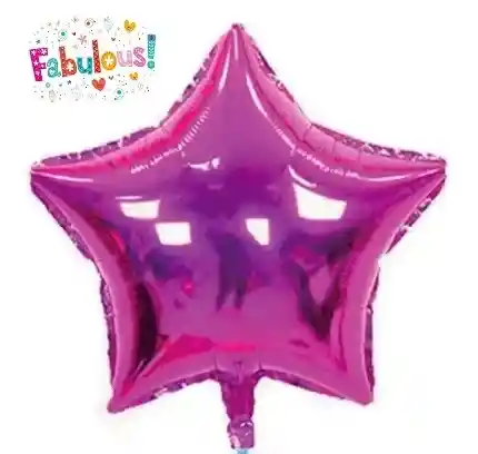 Globo Metalizado Estrella 18" 46 Cm Fucsia