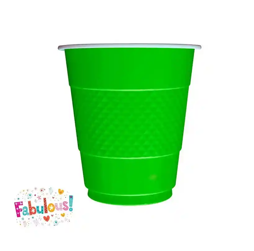 Vaso Desechable Deluxe Plastico 7 Oz Verde Lima Sempertex 10