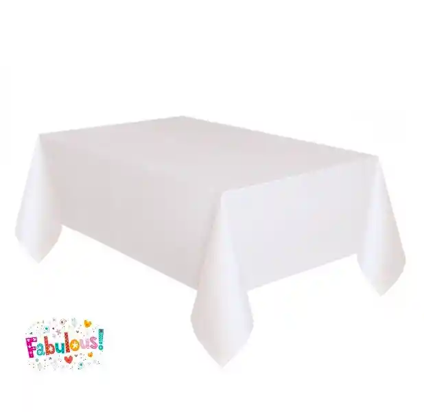 Mantel Plastico Para Fiesta Blanco 183 X 137 Cm