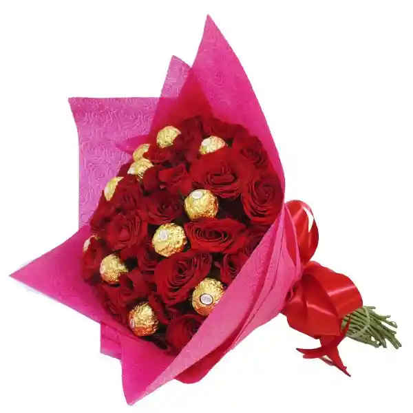 Rosas Rojas Con Chocolate Ferrero