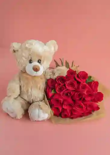 Rosas Rojas Con Peluches