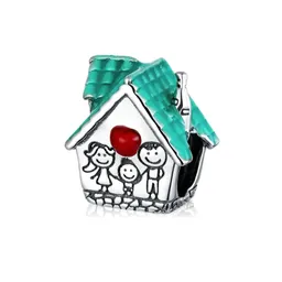 Charm Dije Casa Hogar Familia Para Pulsera O Cadena Fabricado En Plata 925