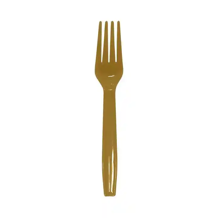Tenedores Deluxe Dorado Plasticos X 12. Sempertex