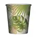 Disponible - Vaso Desechable Hojas Tropicales De Carton 9 Oz X 8 Und Sempertex	