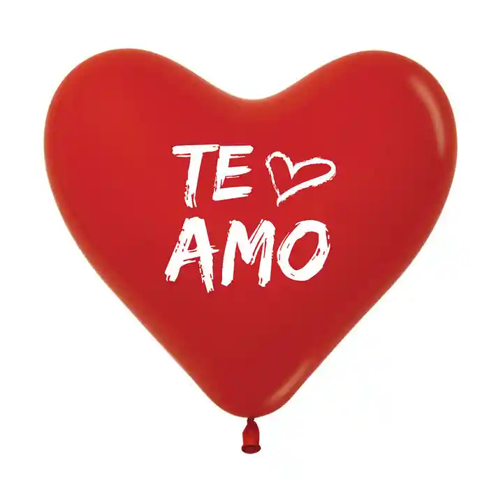 Globos R12 En Forma De Corazon Rojo Te Amo X 5 Und Sempertex, Amor Amistad